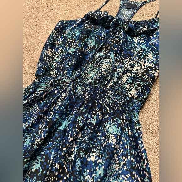 Shades of blue airy spring dress with racer back size XS - Picture 3 of 5